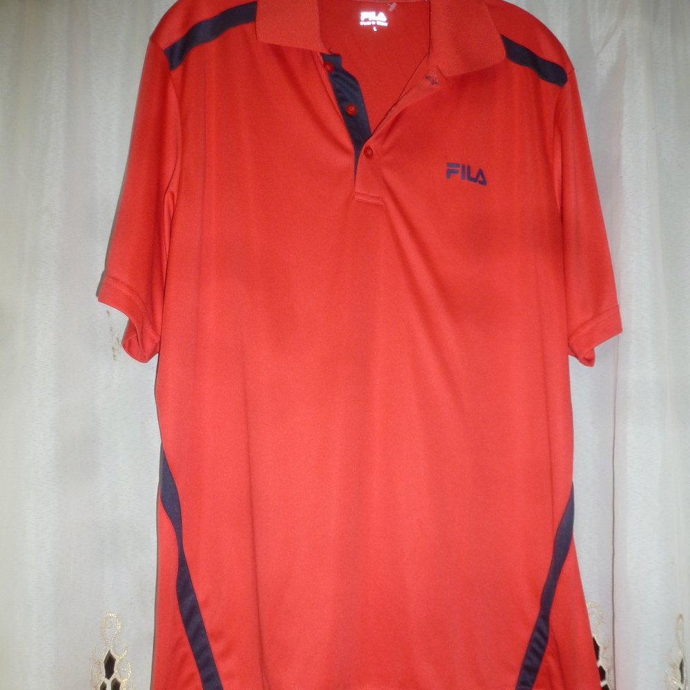 FILA Vintage Red Polo Collared Shirt Men's Size L RARE